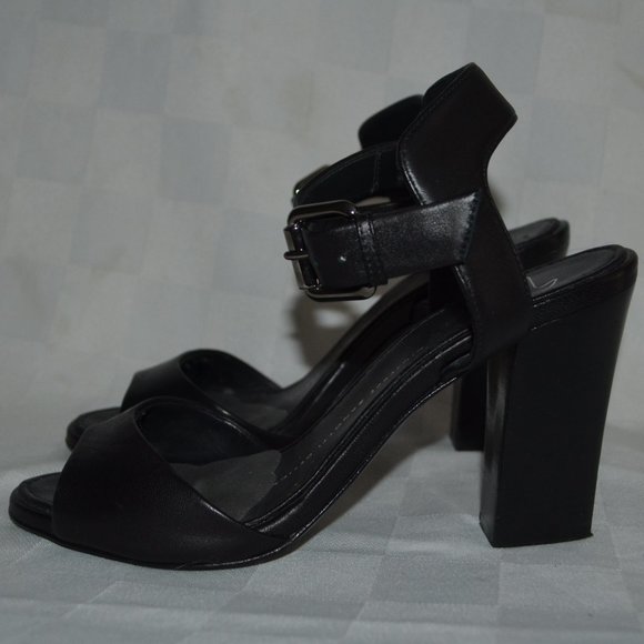 $650 38 7.5 Giuseppe Zanotti Black Leather Heels - Picture 1 of 6
